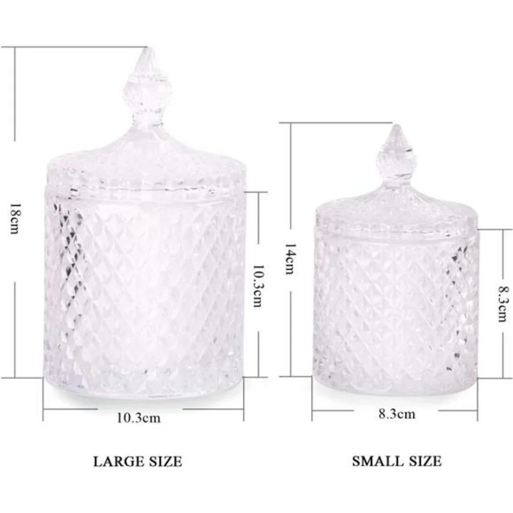 10+24 oz Glass Jars Set of 2 Bathroom Canisters Storage Organizer (Clear)